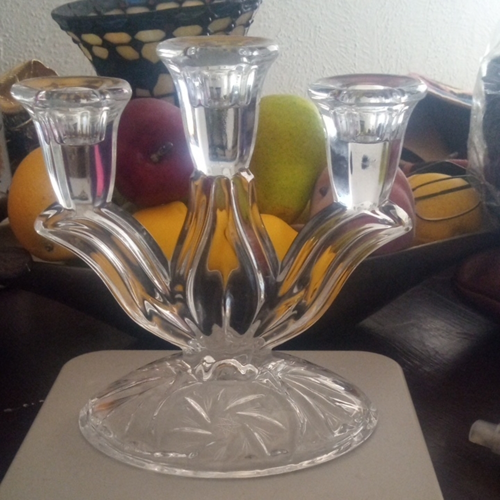 Elegant Clear Glass Candelabra